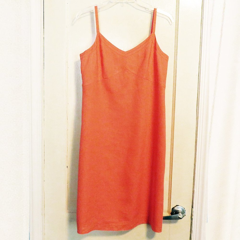 LOFT Coral Sundress, Linen, Lined, Size 8